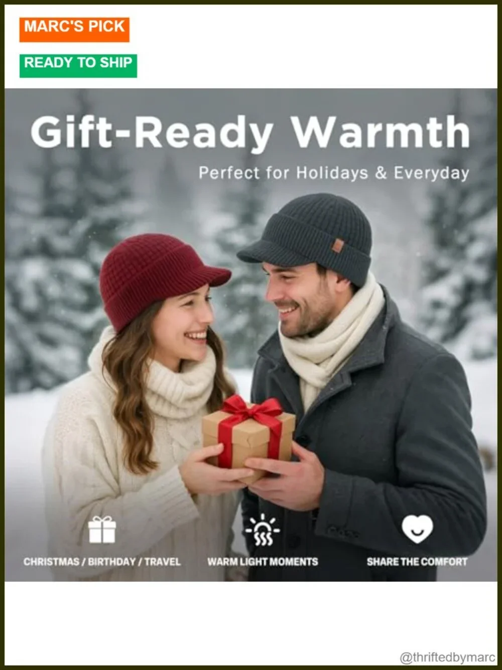100% Merino Wool Fleece Lined Visor Beanie Winter Hat